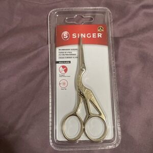 Singer 4in Gold Plated Embroidery Scissors New